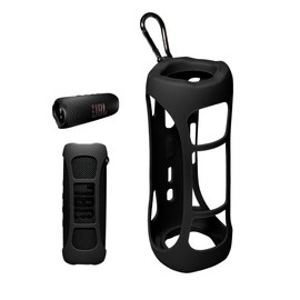 Silicone Cover Skin for JBL Flip 6 Portable Bluetooth Speaker by Alltravel, Portable Full Protection Solution, Customized Skin with Color and Shape Matching (Black)