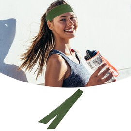 VOCOSTE 1 Pcs Adjustable Soft Sport Headband, Sweat Wicking Gym Tennis Tie Sweatband for Men Women, Green