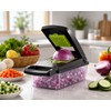 16-in-1 Vegetable Chopper with 8 Stainless Steel Blades, Food Container,