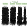 Extensiones De Cabello De Pelo Ondulado Cortinas Clip 6 Pzs