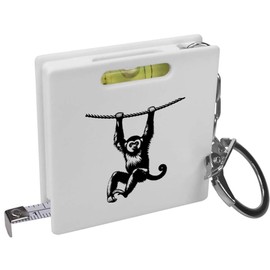 Azeeda 'Gibbon On Rope' Keyring Tape Measure/Spirit Level Tool (KM00038466)