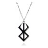 Collar Bersek Vikingo Vegvisir Brújula Cadena Runa Negro