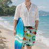 Men's Swim Trunks with Mesh Lining Cartoon Dinosaurs Board Shorts