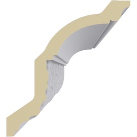 Sample - Endurathane Clementine Crown Moulding, 4 1/8"H x 3 3/4"P x 5 1/8"F x 12"L, Factory Primed