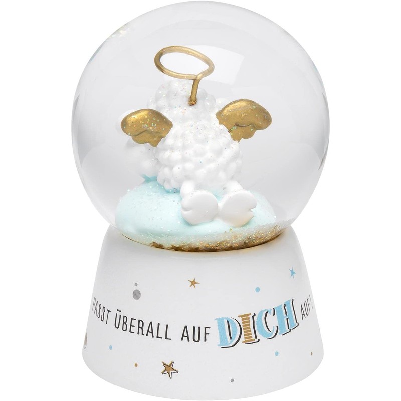 Sheepworld Dream globe motif "angel", snow globe, glass, polyresin, motif