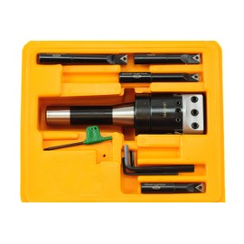 Shars 2" Adjustable Boring Head R8 Shank Indexable Carbide Boring Bar Combo 6 PCS 202-8024A S)
