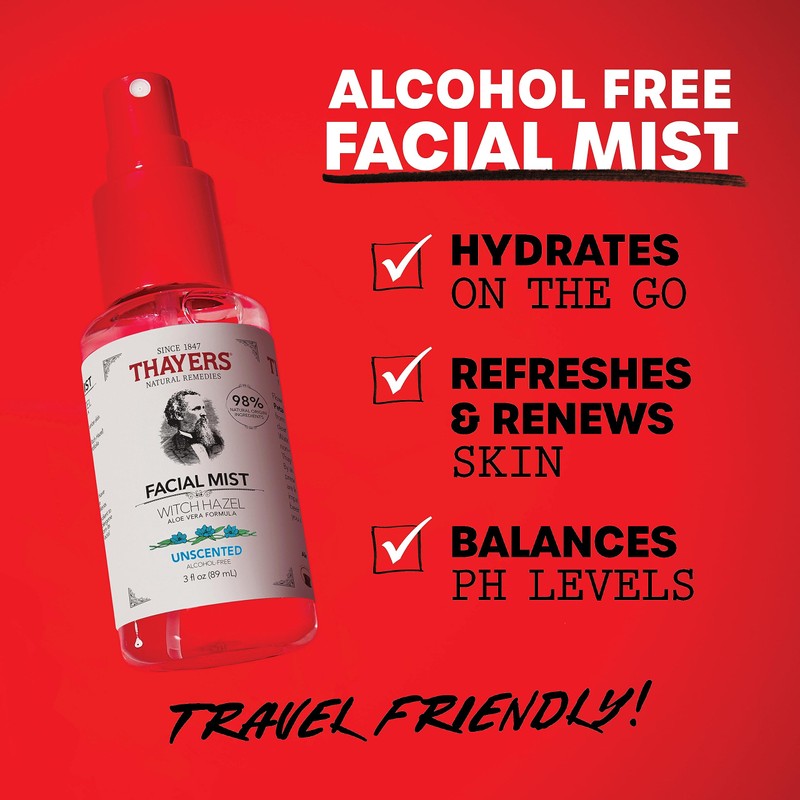 Thayers Alcohol-Free Witch Hazel Facial Mist Toner with Aloe Vera,