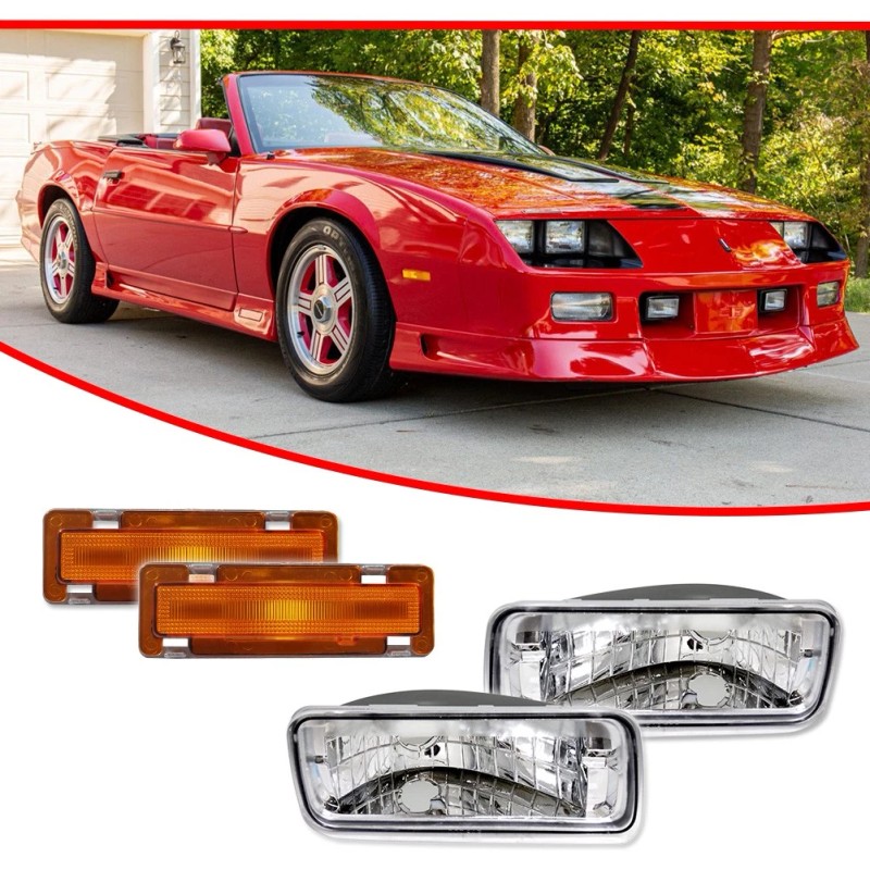 GTINTHEBOX Fit 1985-92 Chevy Camaro Clear Lens Signal Lights +