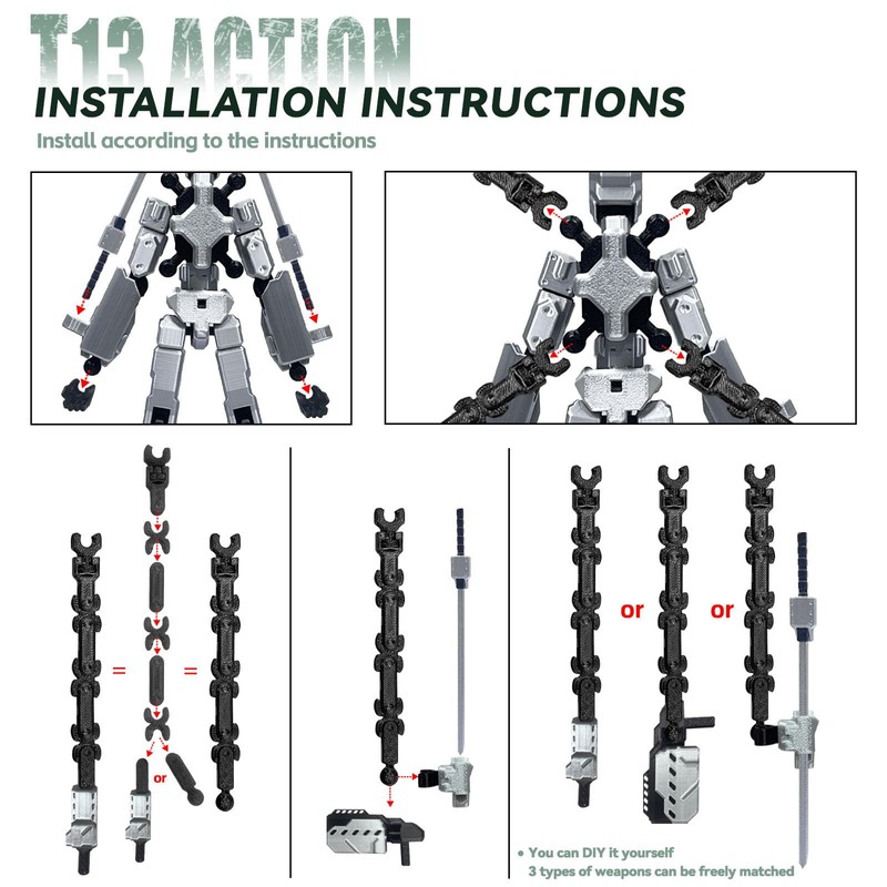 PkghoKids 8 inch T13 (Assembly Completed) Action Figure Set,T 13