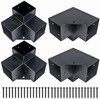 4-Pack Heavy Pergola Brackets, 3-Way 90 Degree Connector for 4x4