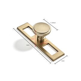 khtumeware 5 Pack 1-1/4 Inch Brushed Brass Cabinet Knobs Backplate with Base Plate Zinc Brushed Gold Kitchen Cabinet Handles Drawer Pulls Cabinet Hardware.