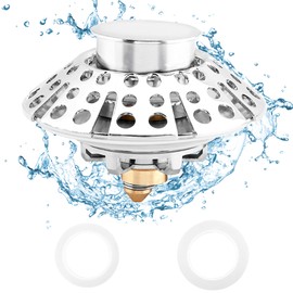 Bathtub Drain Stopper, Pop Up Tub Stopper Bathtub Drain Cover and Hair Catcher, Easy Installation Tub Drain Stopper for Diameter 3.6-5cm/1.42-1.97inch