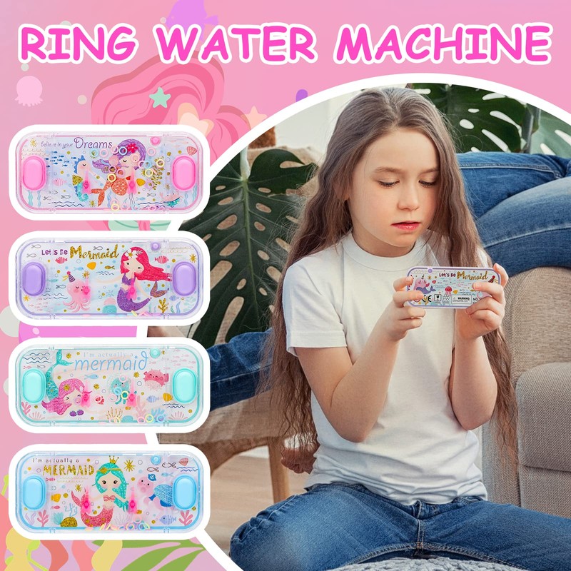 SevenQ Handheld Water Games, 4 Packs Mermaid Theme Water Toss