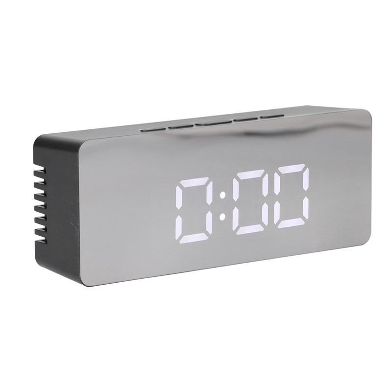 LED Mirror Alarm Clock Rectangular Digital Clock with Temperature Display