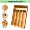 guiogc Bamboo Kitchen Drawer Silverware Organizer, 9 Inch Silverware Utensils