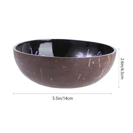 HEMOTON Coconut Bowls Natural Coconut Shell Bowl Decorative Key Storage Bowl Candy Container Nuts Holder (Purple)