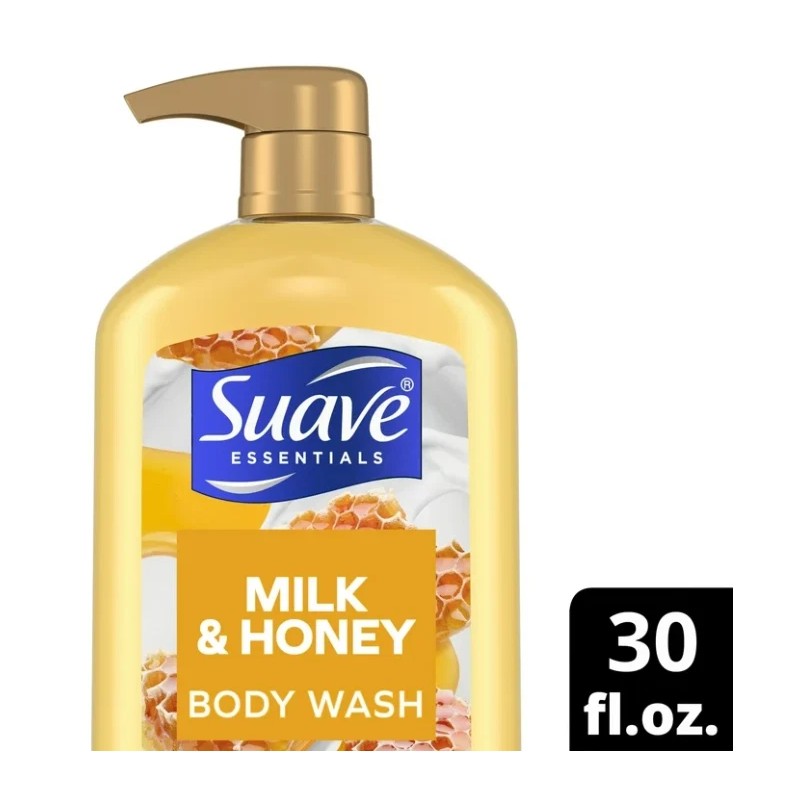 Suave Essentials Gentle Body Wash, Milk & Honey, 30 oz