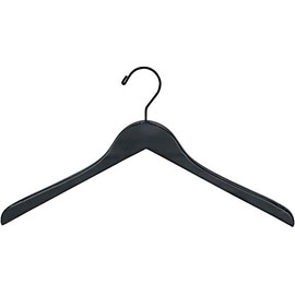 Matte Black Finish Wood Top Hanger with Black Hardware in 17" Length X 1/2" Thick, Box of 100