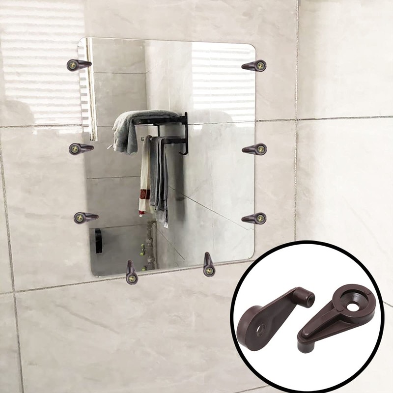 ITROLLE Glass Retainer Clip 40PCS 4mm Brown Glass Cabinet Clips
