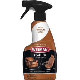 Weiman Leather Cleaner and Conditioner for Furniture - Cleans Conditions and Restores Leather Surfaces - UV Protectants Help Prevent Cracking or Fading of Leather Car Seats, Shoes, Purses