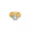 Unbranded 14K Yellow Gold 3D Ring with Light Blue CZ