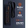 ECHOGEAR ShockBlocker 8 Outlet Surge Protector Power Strip - Slim