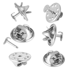 Prasacco 100 Pairs Butterfly Clutch Tie Pins, Lapel Pins, Butterfly Pin Badge Backs, Metal Pin Backs, Replacement Butterfly Cap Brooch Pins for Craft Making (Silver)