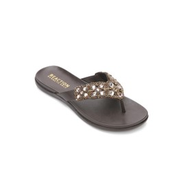 Kenneth Cole REACTION Women's Glam-athon Thong Sandal, Bark, 5