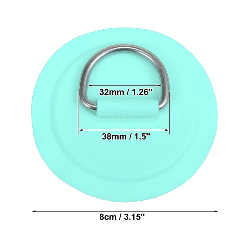X AUTOHAUX 6pcs D Ring Patch PVC Stainless Steel Round