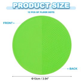 PATIKIL 12 Pcs 4" Poly Spot Markers Non-Slip Rubber Floor Dots and Storage Bag Flat Agility Cone for Sports Training Basketball Football Green