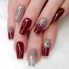 Caiguoer 24pcs(C) Long Square Press On False Nails for Women