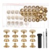 HARFINGTON 24 Set Leather Snap Fasteners Kit 10mm Metal Snap