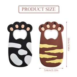 Dokeno 2 Stück Bieröffner, Magnetisch Dosenöffner für Kühlschrank, Cartoon Katzenpfote Glasöffner, Bier Deckelöffner, Flaschenöffner mit Magnet, Öffner für Bier, Familie, Restaurant