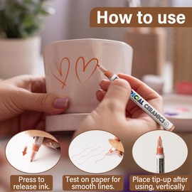 EliteSign Blue Underglaze Pen for Ceramics - Fine Tip Underglaze Marker for Pottery, Porcelain, and DIY Ceramic Decorating - Permanent Blue Underglaze Paint Pen