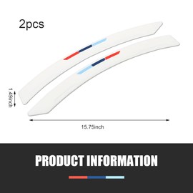 Zikefest 2PCS Car Wheel Tire Eyebrow Strips, Auto Fender Flare Arch Lip Trim Strips, Silicone Wheel Arch Protectors, Anti Collision Self Adhesive Protector Sticker, Car Accessories (White)