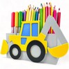 KAJAWIS Desk Organiser, Excavator, 3D Pencil Holder, Car Pencil Case,