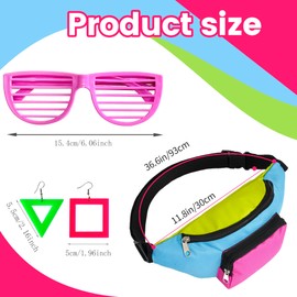 YAROMO 80s Women Workout Outfit, 80s 90s Accessories Headband Wristband Fanny Pack