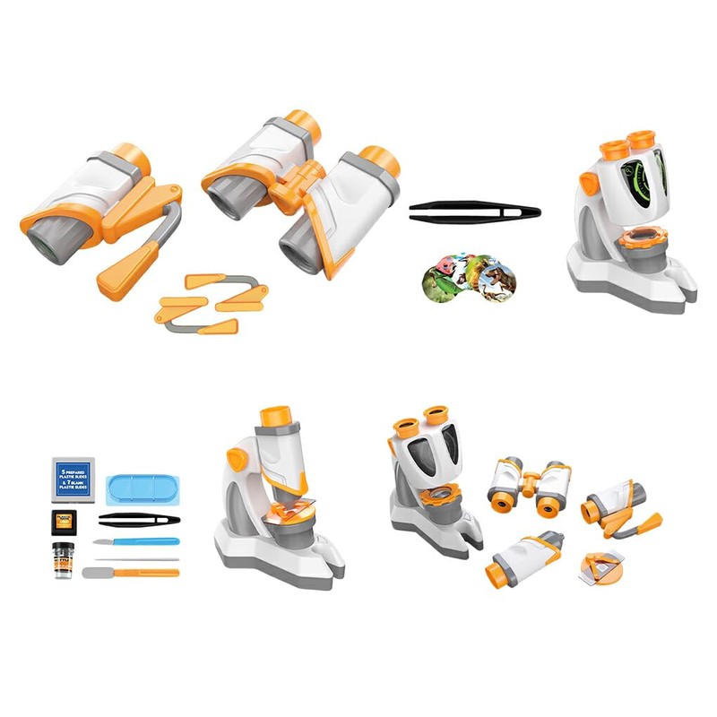 AIXXCUVQ 4piece Magnifying Glass and Microscope Upgraded Functionality for Easy