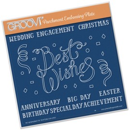 Groovi Plate - Best Wishes Sentiment A5 Square