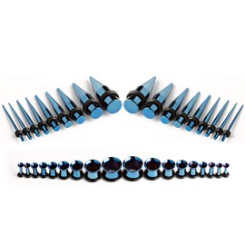 COOEAR Ear Gauges Kit Piercing Tapers Earrings Plugs Tunnels Stainless Steel Expander Stretchers 1.6mm to 10mm 36 Pieces Set