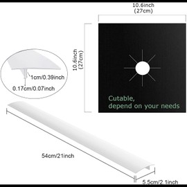 Stove Covers, Gas Stove Liners, MSDADA 8 Pcs 10.6" x 10.6" Black Gas Stove Protectors with 2 Pcs 21” White Stove Gap Covers, 0.2 mm Double Thickness, Reusable, Non-Stick, Easy to Clean