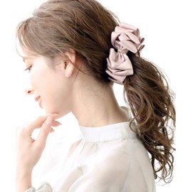 Vingtaine H7366-PK Ruffle, Ribbon, Banana Clip, Large, Cute, Hair Clip, Mature Style, Hair Accessories, Pink