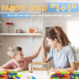 Montessori Toy from 1 Year Scrabble Letters Wooden Writing Reading Learning Game Wooden Toy Baby Preschool Games 52 Wooden Letters Educational Toy Alphabet Puzzle Learning Educational Toys