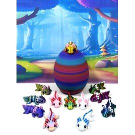 12pcs Mini Axolotl with Egg, 3D Printed Articulated Fidget Mini Axolotl, Colorful Axolotl Fidget Toy Fidget Toys for Autism/ADHD MASET123-RBW2