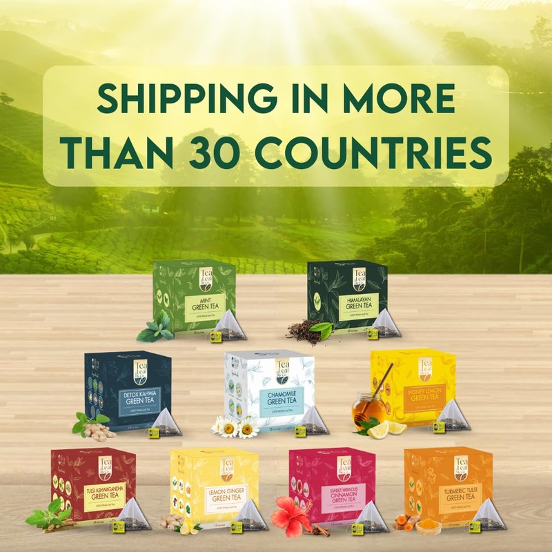 Turmeric Tulsi Tea Bags (50 Count), Green Tea with Turmeric