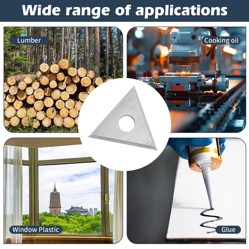 10Pcs 1inch Triangle Paint Scraper Paint Scraper Carbide Blades Double-Edged