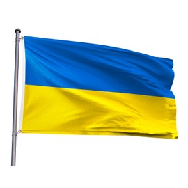 Ukraine Flag 3x5FT Ukrainian National Polyester Flag With 2 Grommets For Patriotic Ukrainian Themed Festival Events Party Decoration (Ukraine, 3x5FT)