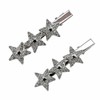 2Pcs Rhinestone Star Hair Clips Silver Accessories Y2K Barrettes