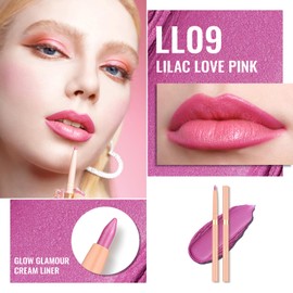 Oulac Matte Lilac Pink Lipliner Pencil Waterproof - Smooth and Smudge-proof Lasts 24H+, Highly Pigmented, Retractable Lip Makeup for Precision Application, Vegan, LL09 Lilac Love Pink