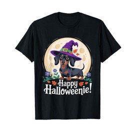 Happy Halloweenie Dachshund Dog Weiner Dog Witch Happy Cute T-Shirt